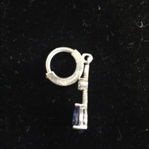 Genuine silver and crystal belly button ring